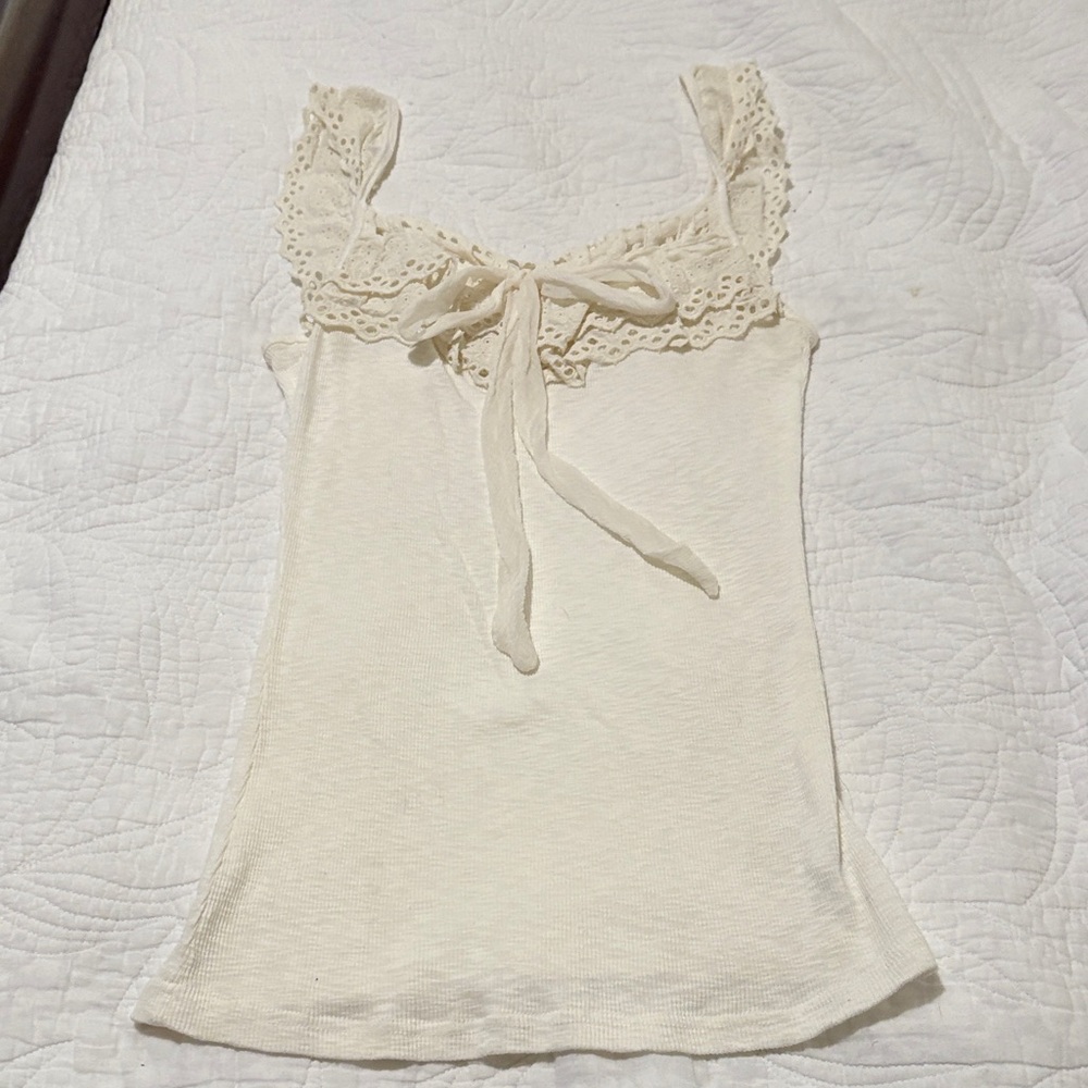 Miss Me Cream Lace Camisole Top